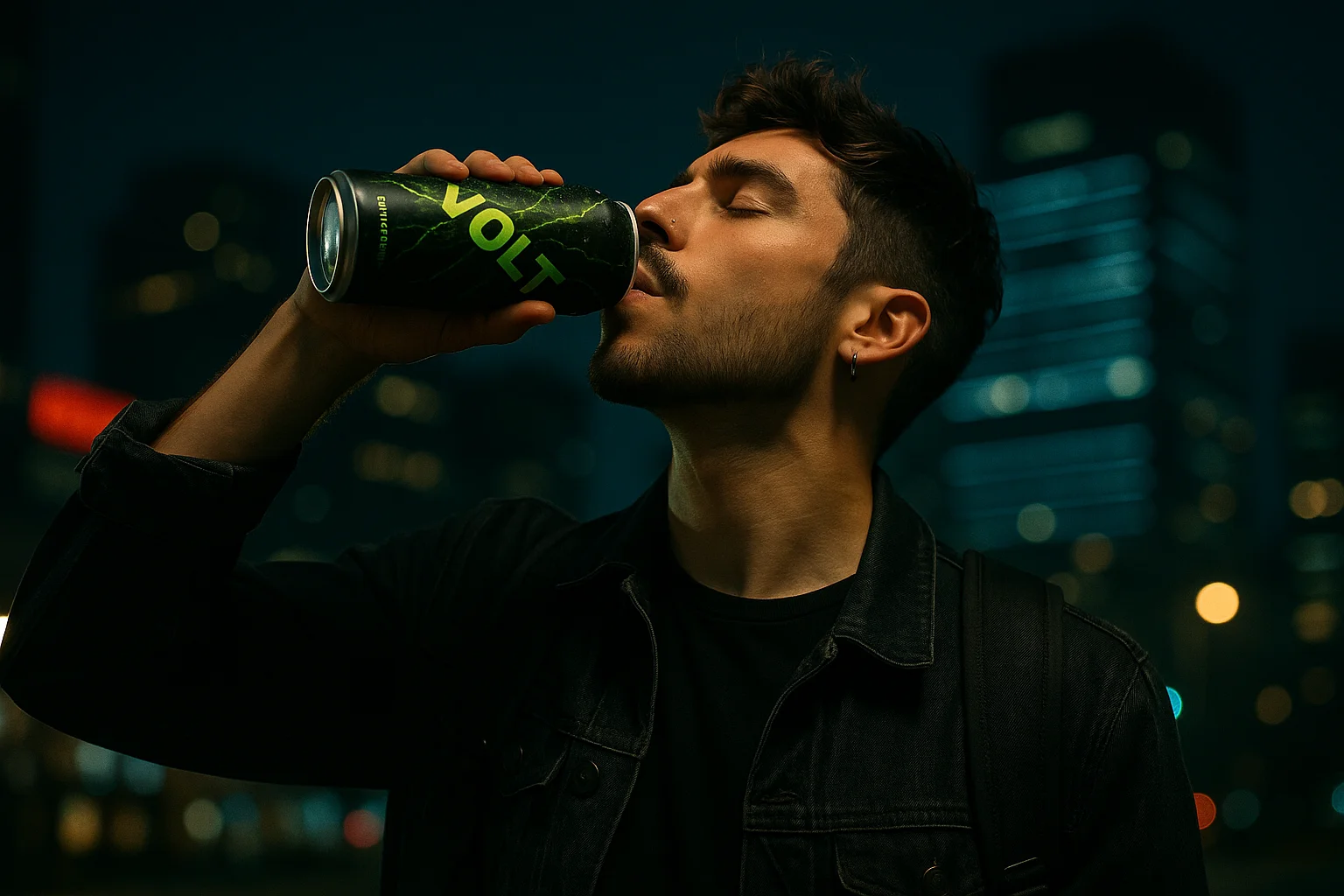 Concepto visual para campaña de Volt con un skater en un entorno urbano nocturno.